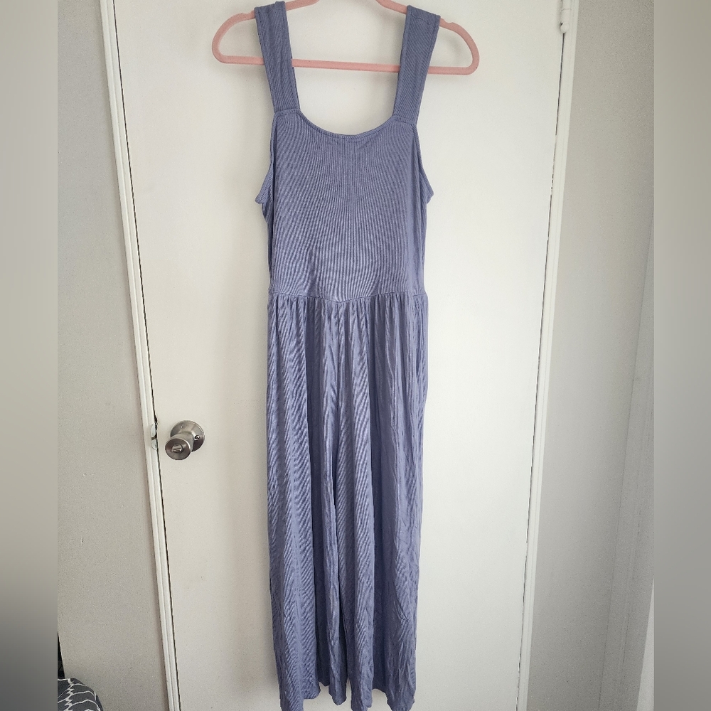 Ava & Viv Lavender Ribbed Jumpsuit 1X